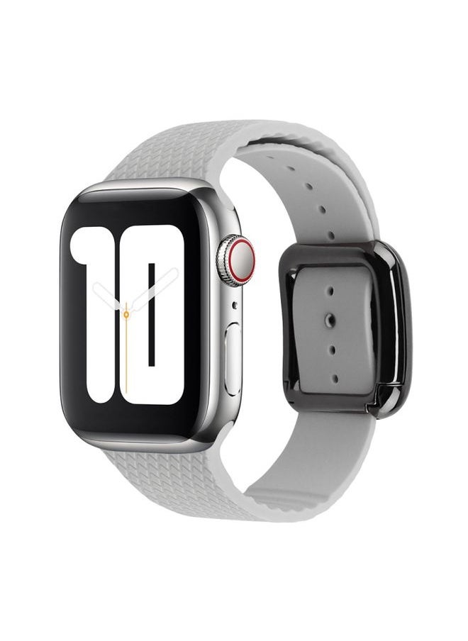 Generic Replacement Strap Black Buckle Silicone Watch Band For Apple Watch Ultra 49mm&Watch Ultra 2 49mm / Series 9&8&7 45mm / SE 3&SE 2&6&SE&5&4 44mm / 3&2&1 42mm Cloud Grey 