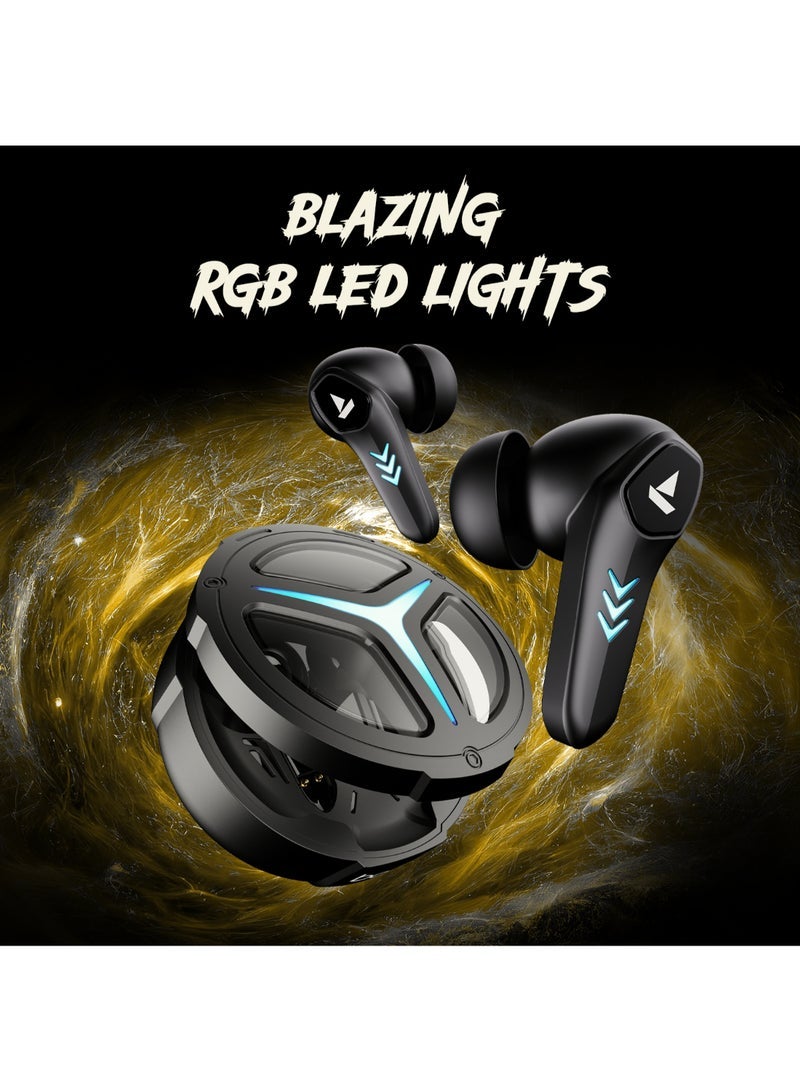 ELTRAZONE Immortal 171 True Wireless Stereo In-Ear Earbuds – Black Sabre with 40 Hours Playback, Quad Mics ENx Noise Cancellation, Beast Mode for Low Latency Gaming, Vibrant Blazing RGB LED Lighting, Bluetooth V5.3, and ASAP Fast Charging Technology - Image 5