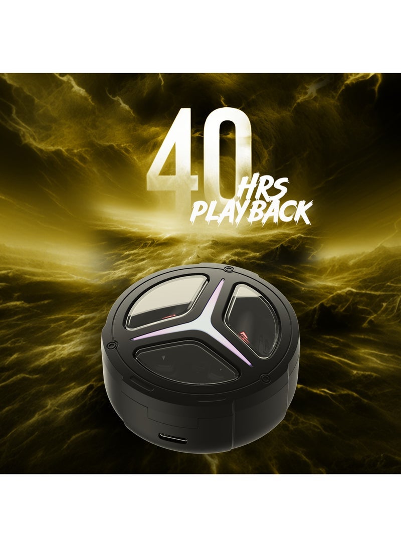 ELTRAZONE Immortal 171 True Wireless Stereo In-Ear Earbuds – Black Sabre with 40 Hours Playback, Quad Mics ENx Noise Cancellation, Beast Mode for Low Latency Gaming, Vibrant Blazing RGB LED Lighting, Bluetooth V5.3, and ASAP Fast Charging Technology - Image 3