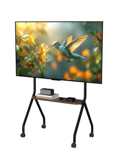 FlashHawk Easel Mobile TV Stand, Rolling TV Cart Floor Stand for 32 to 75 Inch LED LCD OLED Screens, Height Adjustable TV cart with Wooden Tray for Bed Room, Living Room  - Image 1