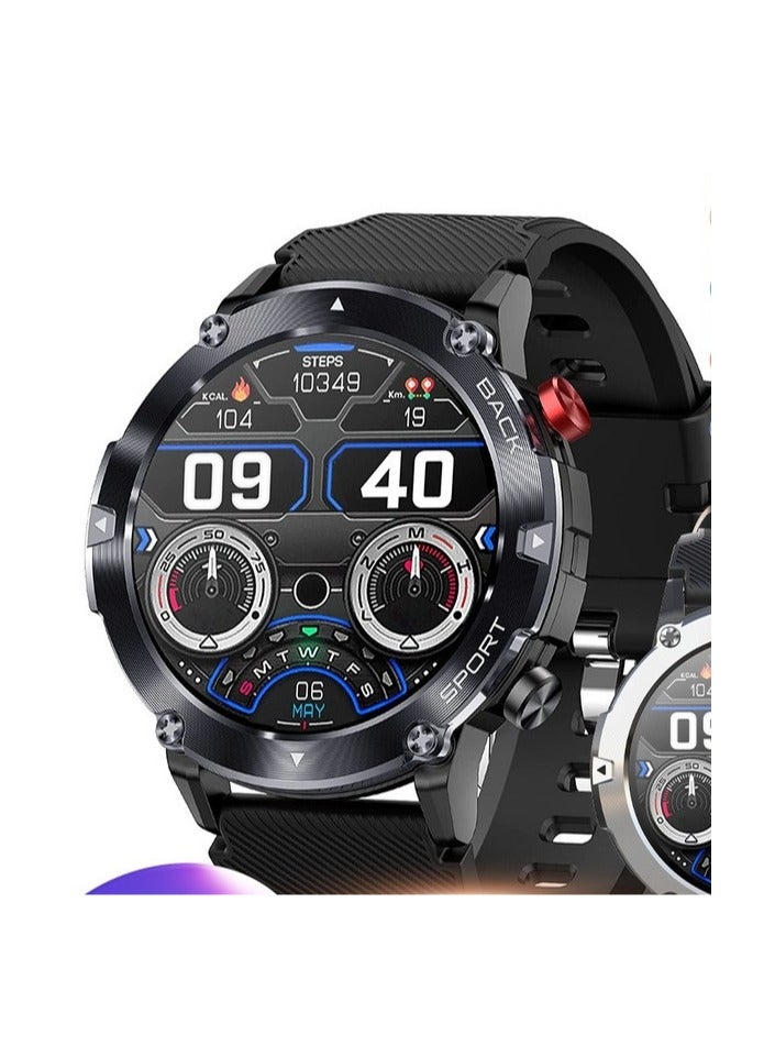 AROAQ Smart Watch Code21 With Bluetooth Calling, Fitness Tracker With Heart Rate Monitor, Multifunctional Waterproof Sleep Smart Watch For Men, Silver shell (Milan silver + black silicone) - Image 4