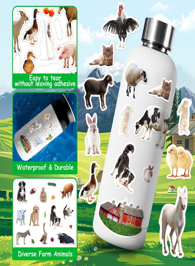 LINAYE 24 Sheets Farm Stickers for Kids, 1032 PCS Farm Animal Stickers for Scrapbooking,Water Bottles,Envelopes,Laptop, Animal Cow Stickers for Kids Boys Girls - Image 4