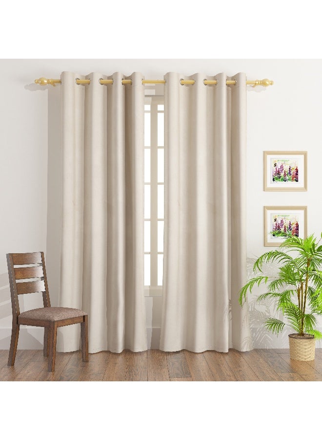 Home Box 2-Piece Dove Blackout Washable Curtain With Eyelets - Image 1