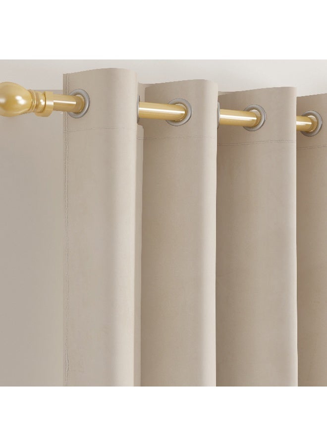 Home Box 2-Piece Dove Blackout Washable Curtain With Eyelets - Image 2