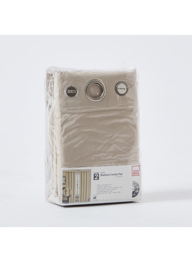 Home Box 2-Piece Dove Blackout Washable Curtain With Eyelets - Image 4