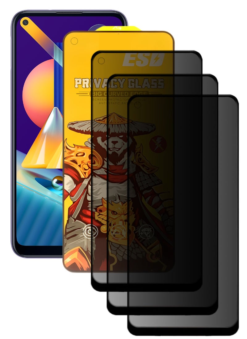 ESD 3 Pieces Tempered Dustproof Privacy Glass Screen Protector Compatible For Samsung Galaxy M11 - Image 1