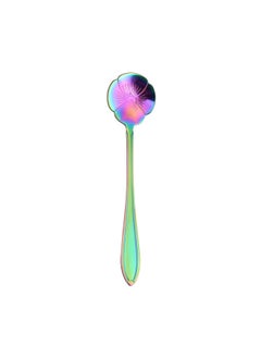 S Gift Mixing Spoon Japanese Stainless Steel Flower Spoon Coffee Mixing Gold-plated Tableware Can Be Set Logo-Color:Colorful Pansy Spoon