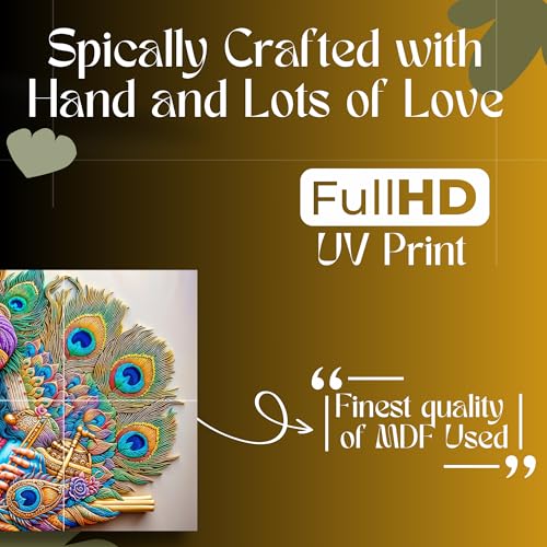 Nozvera 8 Pcs Radha Krishna MDF Wall Painting, UV Sparkle Laminated, 25x48 Inch Panel Art for Living Room & Home Decor - Image 2