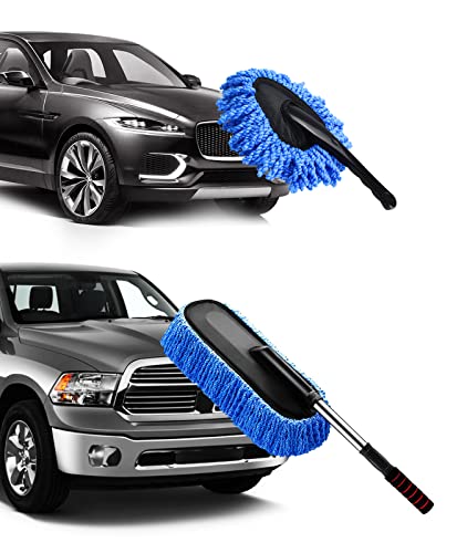 YeewayVeh Car Duster Kit 2 Pack Car Dust Brush Set with Microfiber Pollen Dusters Scratch Free Extendable Duster Brush Dash Duster for Exterior Interior Cleaning Tools - Image 1