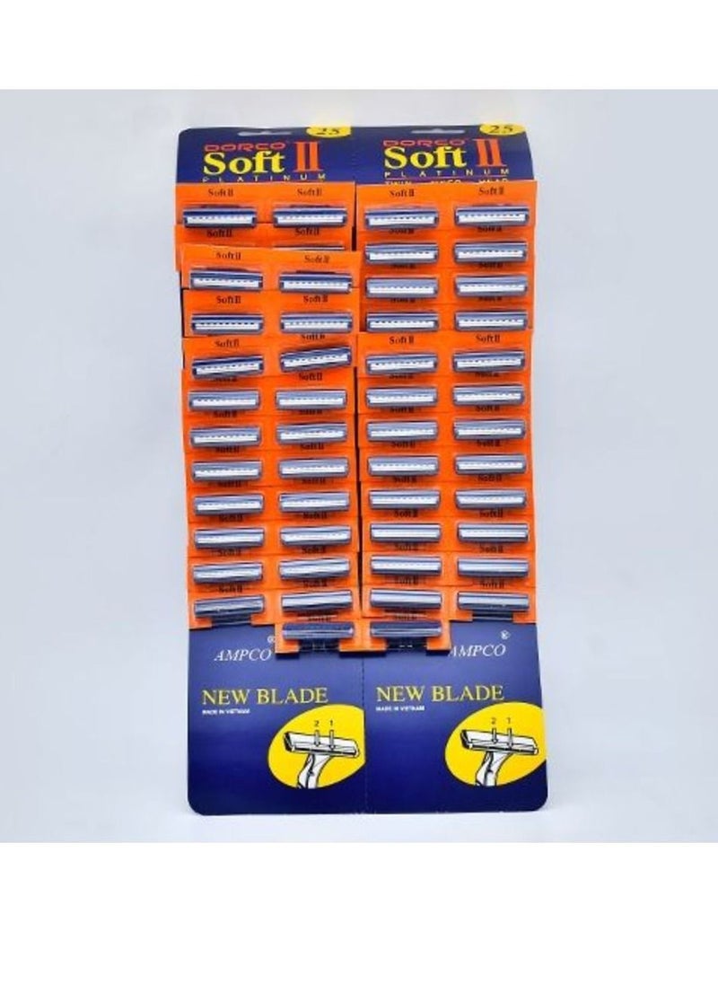 DORCO - Dorco Card Razor Blades 50 Pieces Blue - Image 1