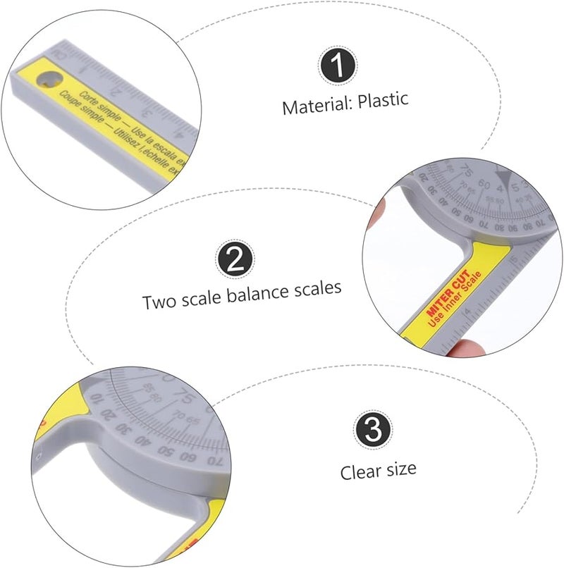 مقياس زوايا بلاستيكي متين لقياس الزوايا في النجارة والديكور والبناء - Image 4