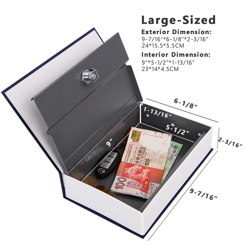 SEPOXÂ® Twins Safe Book Lock Box, Safe Box with Premium Combination Lock - Dorm-safe & Versatile - Authentic Paper Cover - Sturdy Steel Interior - Storage for Cash & Valuables 2pcs Pack in Red. - Image 2
