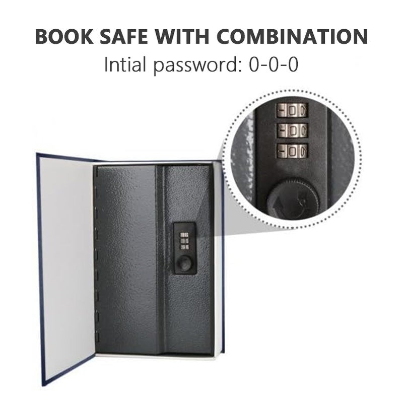 SEPOXÂ® Twins Safe Book Lock Box, Safe Box with Premium Combination Lock - Dorm-safe & Versatile - Authentic Paper Cover - Sturdy Steel Interior - Storage for Cash & Valuables 2pcs Pack in Red. - Image 4
