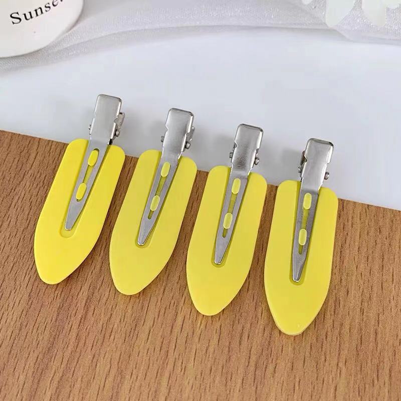 Ouyang Nana Invisible Clip Hairpin Girls Seamless Side Duckbill Clip Korean ins Headwear Bangs Clip Yellow 4-piece set (separate card packaging)