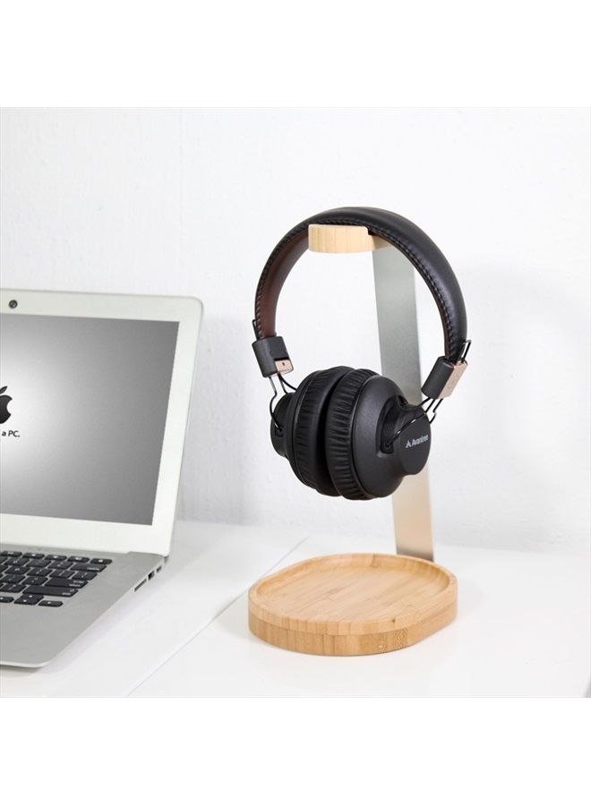 Avantree Universal Wooden & Aluminum Headphone Stand Hanger with Cable Holder, Sturdy Desk Headset Mount Rack for Sony, Bose, Shure, Jabra, JBL, AKG, Gaming Headphones Display - TR902 - Image 2
