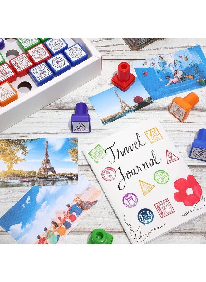 Bright Creations Passport Stamps, City and Country Stamp Set (1 x 1 in, 26 Pieces) - Image 2