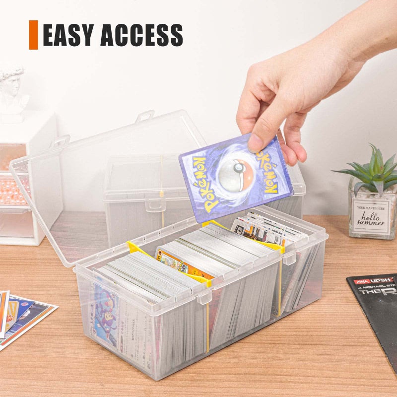 tutata 400 Count Plastic Trading Card Storage Box with Dividers, Baseball Card Storage Box, Sports Cards Holder Organizer - 1 PACK - Image 4