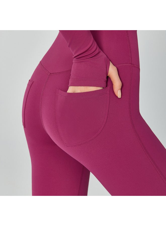 Peach Yoga Bell-bottom Pants For Women, High-end, High-end, No Awkward Lines, Sweatpants, Slimming Look, Wide-leg Tights - Image 3