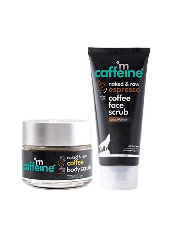 MCaffeine Exfoliating Coffee Body & Face Scrub For Tan Dirt & Blackhead Removal ; Value Pack ; De Tan Bathing Scrub Combo For Women & Men With Coffee Body Scrub (55Gm) & Espresso Face Scrub (75Gm)  - Image 2