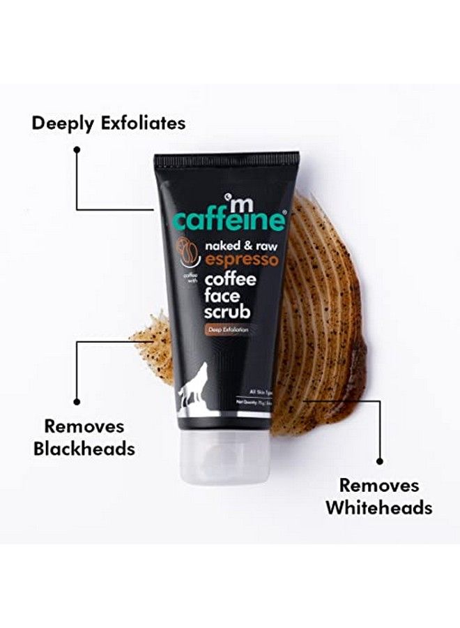 MCaffeine Exfoliating Coffee Body & Face Scrub For Tan Dirt & Blackhead Removal ; Value Pack ; De Tan Bathing Scrub Combo For Women & Men With Coffee Body Scrub (55Gm) & Espresso Face Scrub (75Gm)  - Image 5