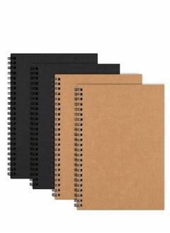 KASTWAVE 4PCS A5 Spiral Notebooks, Regular Diary Soft Cover 50 Sheets, 100 Pages, Lined Paper, 5 Inches X 8 Inches, Suitable For Office And School Supplies  - Image 1