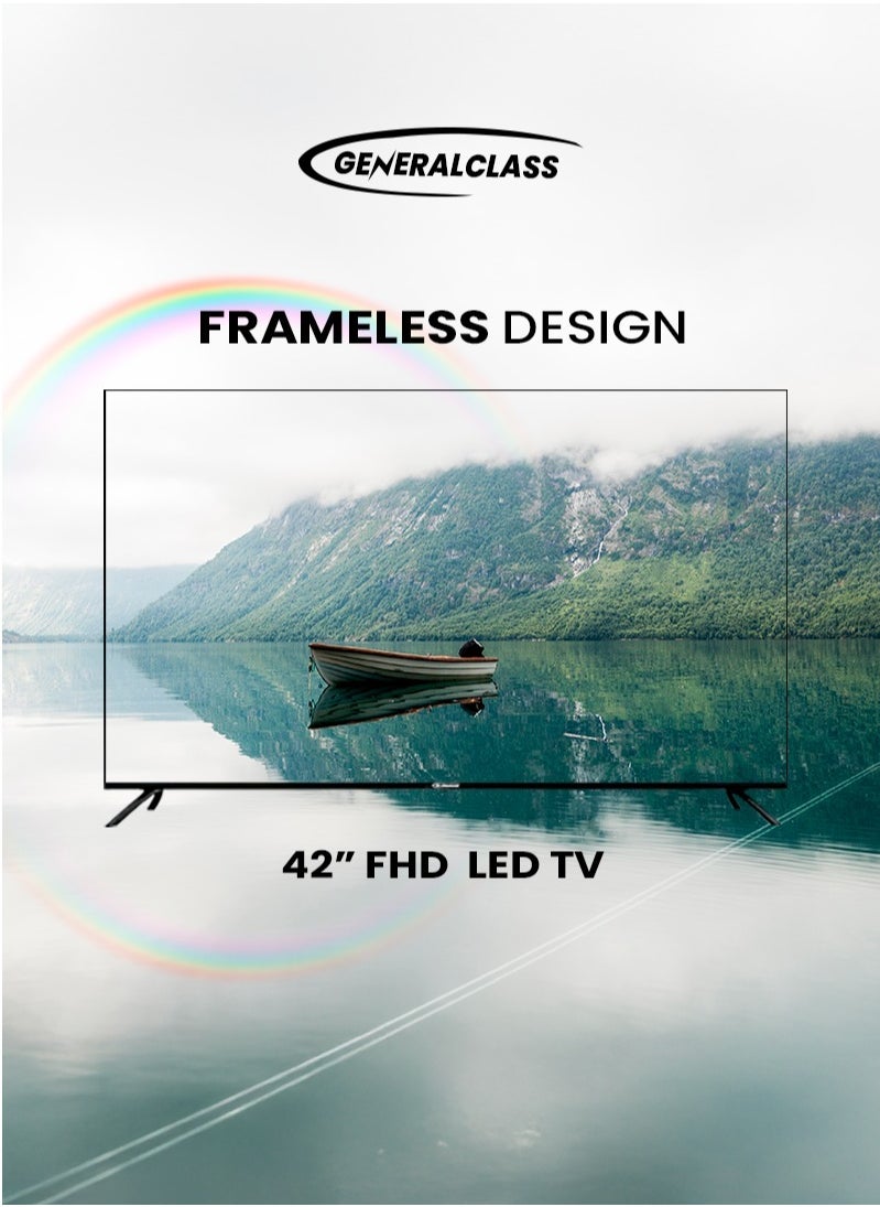 GENERAL CLASS 42-Inch Frameless LED TV with High Definition Full HD Display, 2 USB Ports, 3 HDMI Ports, 2 x 8 Watts Speakers - Model 42U  - Image 3
