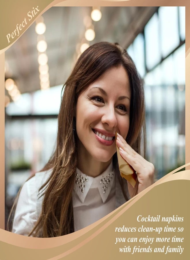 Perfect Stix مناديل مشروبات ذهبية مزدوجة الطبقة (عبوة من 100 قطعة) - Image 4