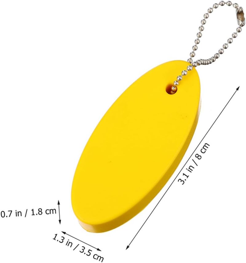 Cross product compatible 4pcs Eco-friendly Pu Floating Keychains Oval Key Rings with Eva, Waterproof Sports Float Key Rings for Boating Fishing Sailing Outdoor Activities Random Color All storage space compatible - Image 2