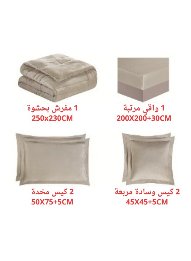 سمارت هوم مفرش سرير نفرين شتوي 6 قطع وجهين وجه مخمل وجه فرو مقاس كوين 230x250 سم - Image 4