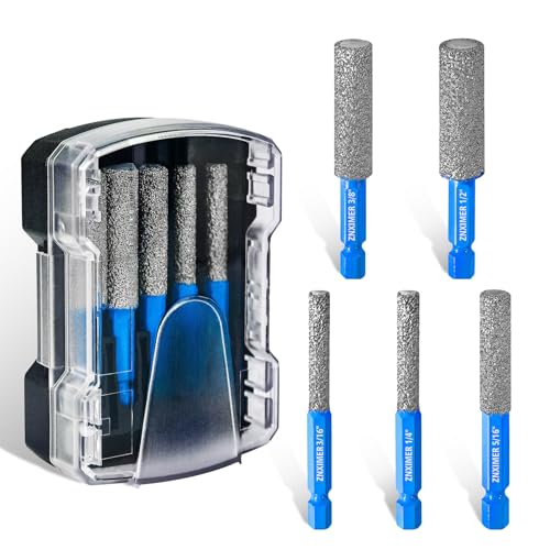 ZNXIMER Diamond Drill Bits Set for Ceramic, Porcelain, Glass, Marble, Tile, Granite, Stone and More - Tile Drill Bits for Efficient, Precise Drilling and Milling - Image 1