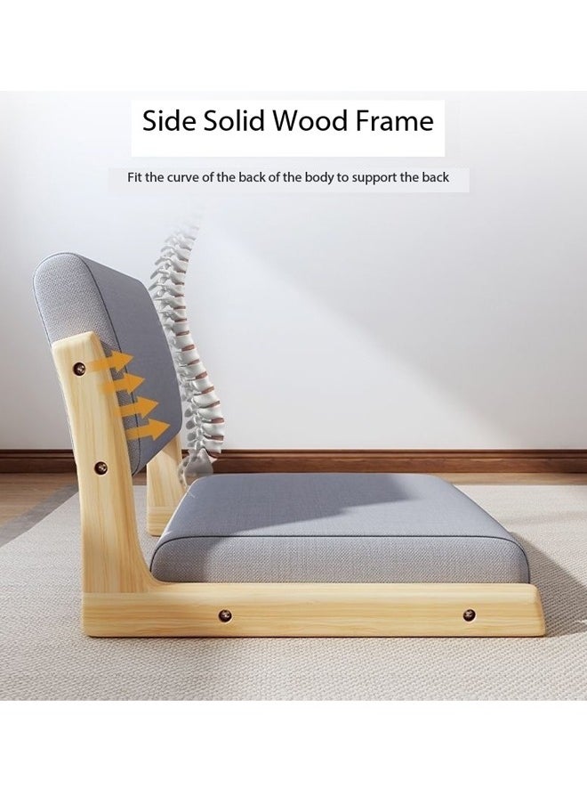 fashionhome - 1-Piece Modern Style Japanese Design Back Support Cushion Seat Tatami Chair Legless Portable Floor Chair for Living Room Outdoor Picnic 45x48x36 cm - Image 1