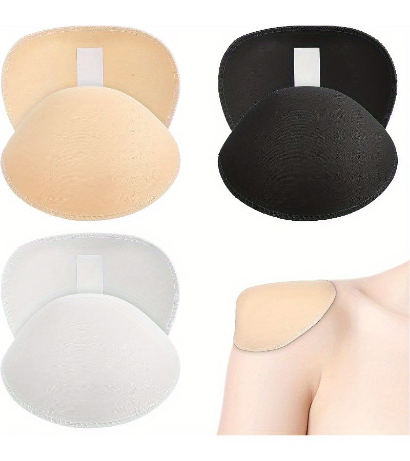 6 Reusable Foam Shoulder Pads 3 Sets Light Beige Comfortable Non Slip Breathable Discreet Right Angle Support - Image 3