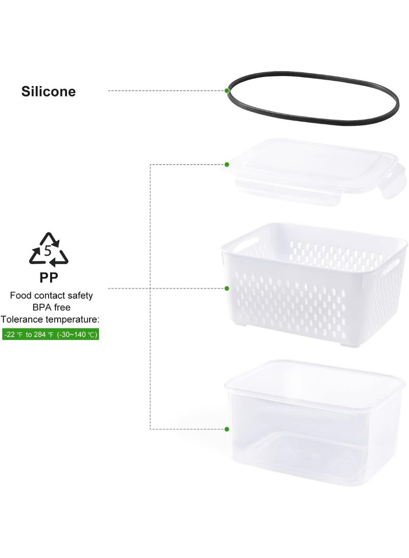 Bukela 4 PCS Fruit Storage Containers for Fridge with Removable Colander, Airtight Food Storage Container, Dishwasher Safe Produce Saver Container for Refrigerator, Keep Berry Fruit Vegetable Fresh Longer - Image 5