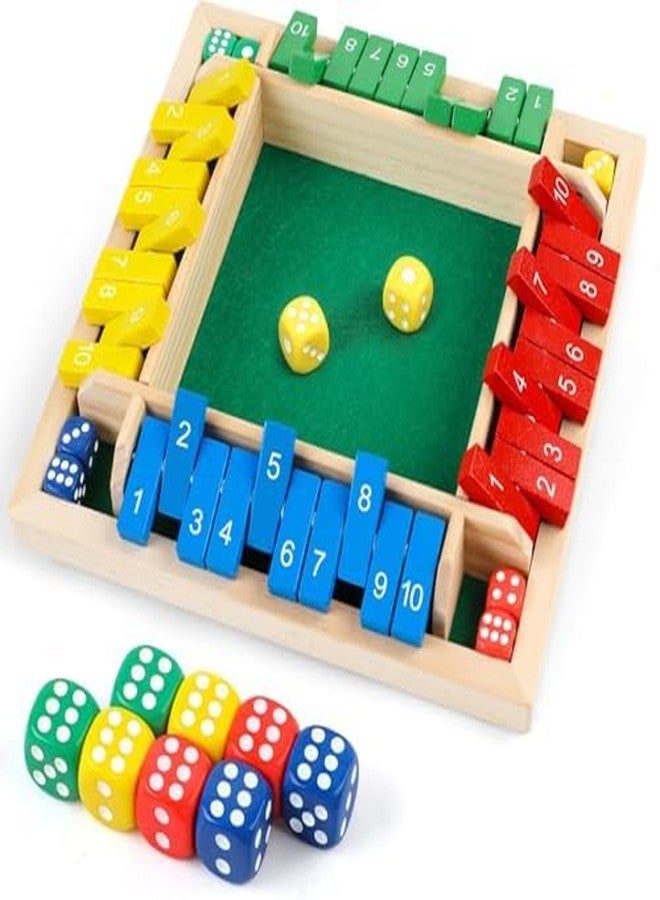 Zelvo 8 Dice Shut The Box Game | Classic 4-Sided Wooden Board Game for 2-4 Players | Educational Tabletop Toy for Learning Numbers, Math Skills & Family Fun Pub Game - Image 1