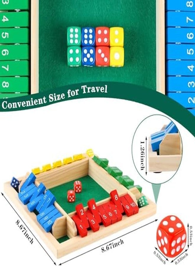 Zelvo 8 Dice Shut The Box Game | Classic 4-Sided Wooden Board Game for 2-4 Players | Educational Tabletop Toy for Learning Numbers, Math Skills & Family Fun Pub Game - Image 4