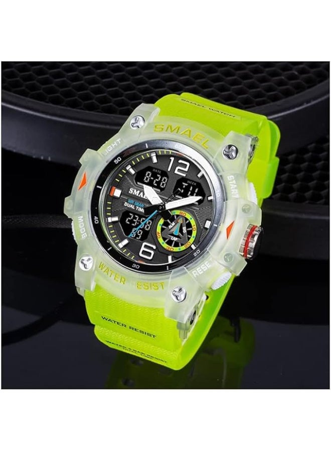 SMAEL Men's Watches Outdoor Sports Waterproof Military Watch Tactical Digital Analog Wrist Watch Date Multi Function Led Large Face Alarm Stopwatch for Man - Image 5