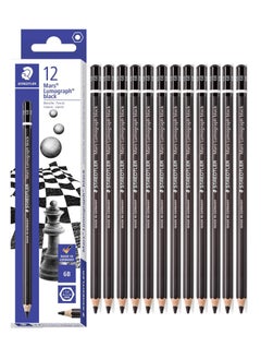 STAEDTLER 12-Piece Lumograph Pencil Black 6B Gradation  - Image 1