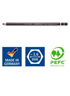 STAEDTLER 12-Piece Lumograph Pencil Black 6B Gradation  - Image 2