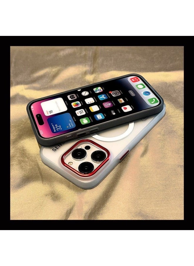 ماركة غير محددة - طبقة مزدوجة من الجلد الشفاف المتجمد لهاتف Iphone13promax لهاتف Iphone 14 جراب هاتف مغناطيسي 11 Advanced 12 - اللون: Imd على الوجهين [أبيض مغناطيسي غير لامع]] - الطراز المطبق: لهاتف Iphone 12Promax - Image 1