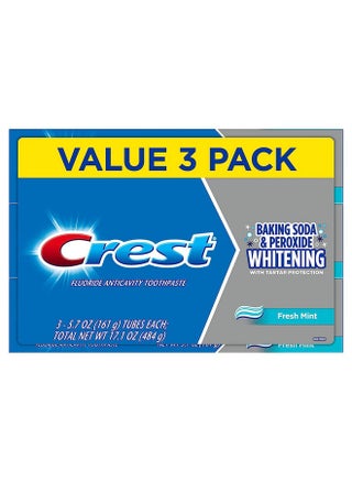 Crest Cavity and Tartar Protection Toothpaste, Whitening Baking Soda & Peroxide, (3 Count of 5.7 Tubes Each), 17.1 Ounce - pzsku/Z7A1D1B30196604BBA264Z/45/1745412048/5556a570-4d45-4eac-9996-639e9ae3c52b