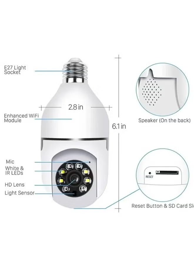 DIDseth - 1080P Wireless Light Bulb Camera，Indoor Auto Tracking 360° Rotation Camera,With Smart Motion Detection ,Voice Warning，Remote Monitoring，Use For Home Indoor Outdoor Security - Image 1