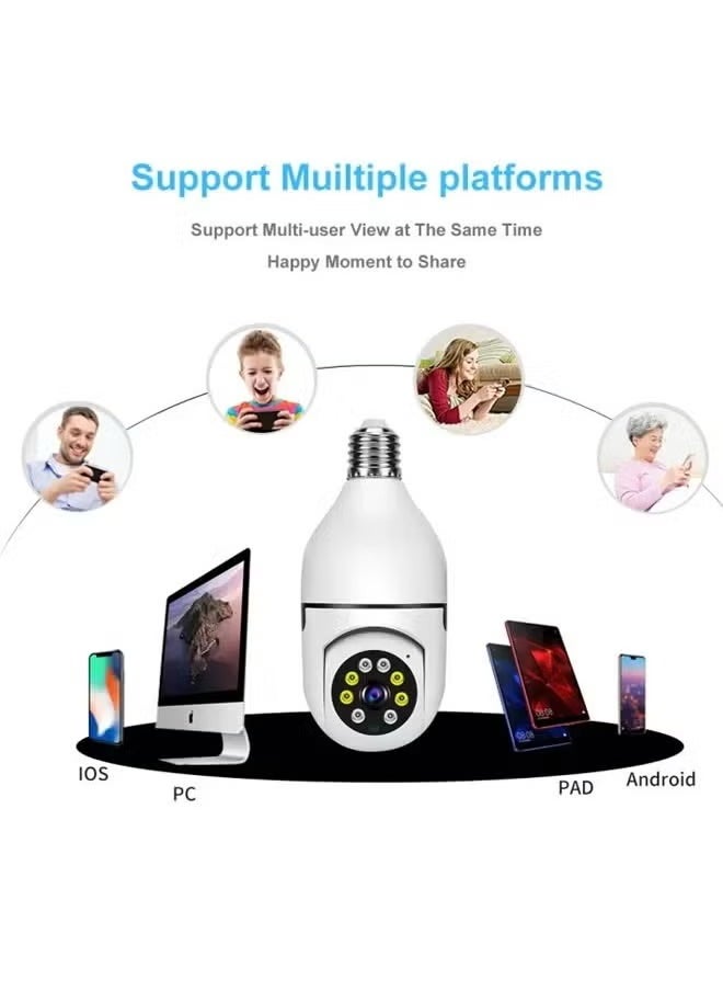 DIDseth - 1080P Wireless Light Bulb Camera，Indoor Auto Tracking 360° Rotation Camera,With Smart Motion Detection ,Voice Warning，Remote Monitoring，Use For Home Indoor Outdoor Security - Image 1