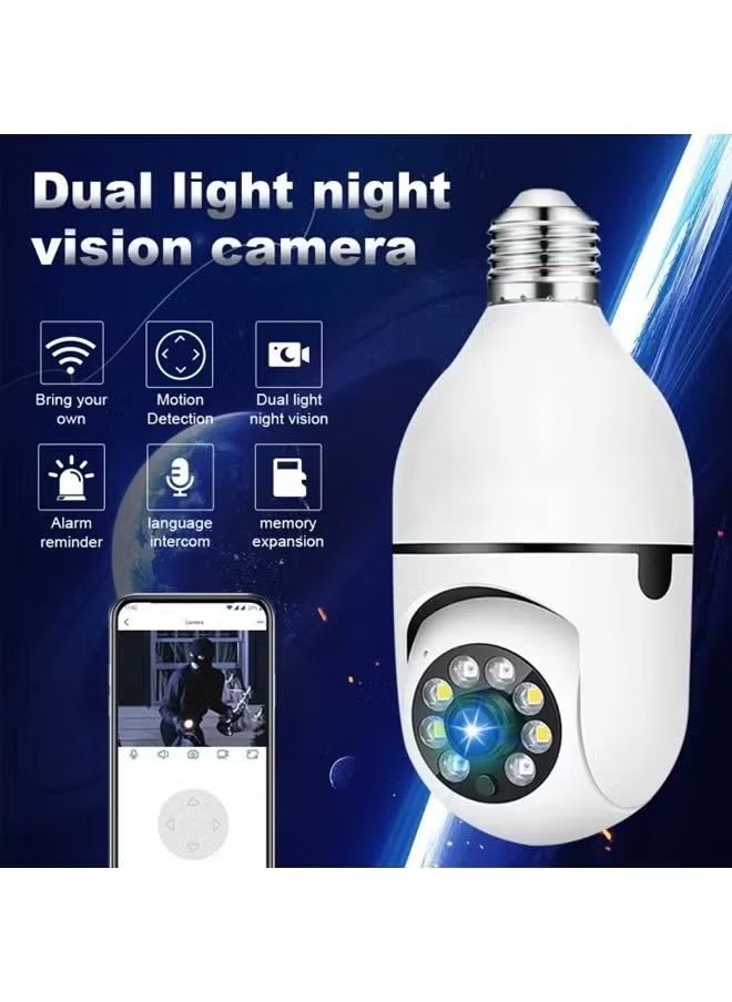 DIDseth - 1080P Wireless Light Bulb Camera，Indoor Auto Tracking 360° Rotation Camera,With Smart Motion Detection ,Voice Warning，Remote Monitoring，Use For Home Indoor Outdoor Security - Image 1