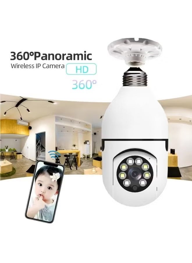 DIDseth - 1080P Wireless Light Bulb Camera，Indoor Auto Tracking 360° Rotation Camera,With Smart Motion Detection ,Voice Warning，Remote Monitoring，Use For Home Indoor Outdoor Security - Image 1