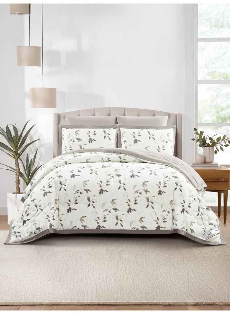 Doona Bedding Comforter Set, Fits 200×200 cm King Size Bed – 6 Pcs Reversible Printed Design – 350 GSM All-Season Comforter – Premium Brushed Microfiber - Image 1