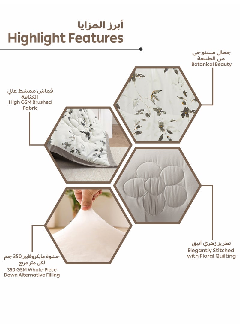 Doona Bedding Comforter Set, Fits 200×200 cm King Size Bed – 6 Pcs Reversible Printed Design – 350 GSM All-Season Comforter – Premium Brushed Microfiber - Image 5