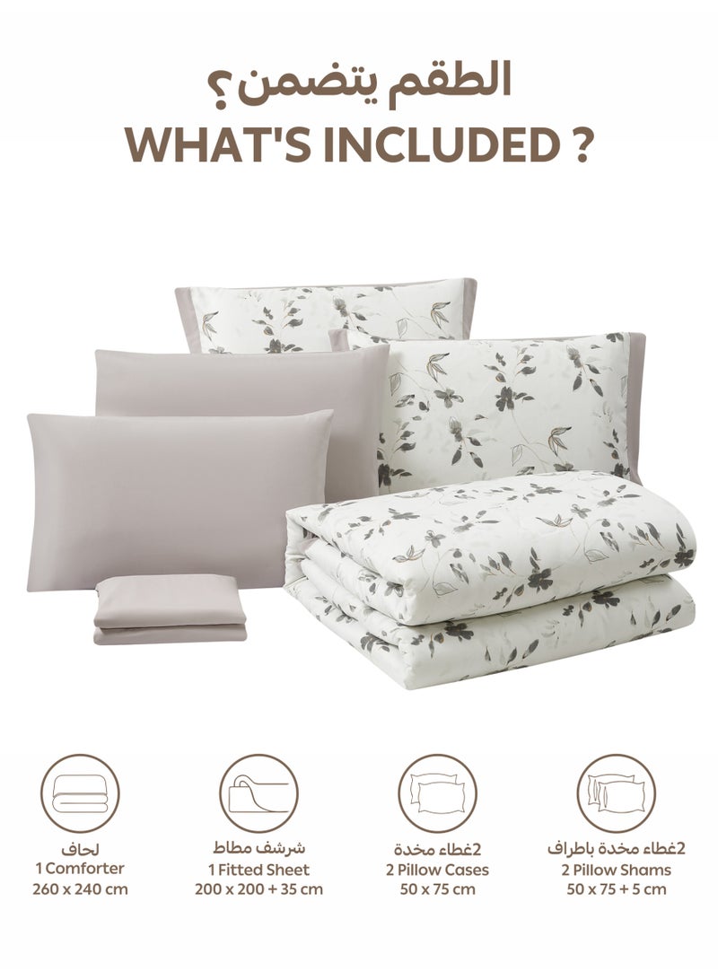 Doona Bedding Comforter Set, Fits 200×200 cm King Size Bed – 6 Pcs Reversible Printed Design – 350 GSM All-Season Comforter – Premium Brushed Microfiber - Image 4