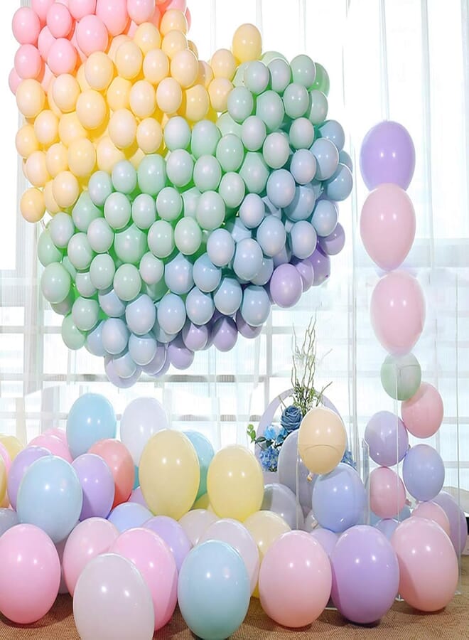 SooFam 100pcs Pastel Latex Balloons 10 Inches Assorted Macaron Candy Colored Latex Party Balloons for Wedding Graduation Kids Birthday Party Christmas Baby Shower Party Supplies Arch Balloon Tower