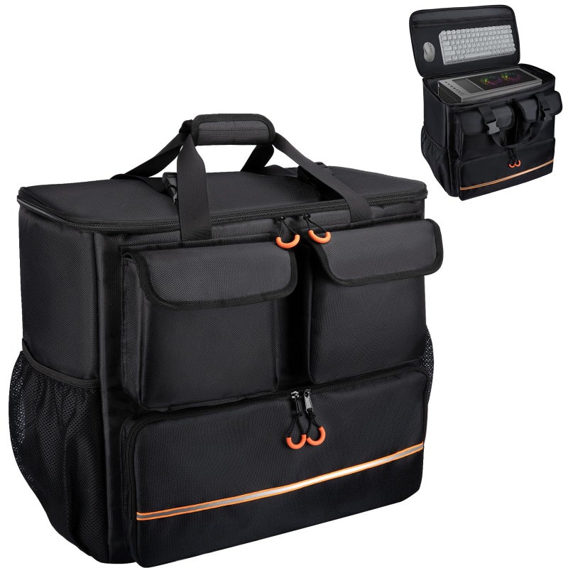 Wigojoy Computer Desktop Mid Tower Large Carrying Case, PC Travel Case for Computer's Box for Moving, Portable Gaming Backpack for Keyboard, Mouse and Accessories,Compatible with ATX/M-ATX mainframe chassis - Image 1