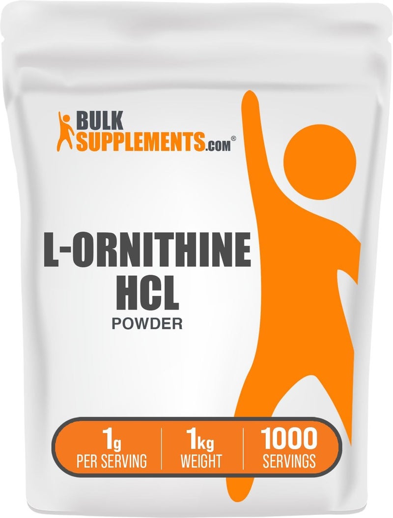 BulkSupplements مسحوق L-أورنثين HCl من BulkSupplementscom  مكمل أورنثين  مكمل أحماض أمينية  خالي من الغلوتين  1 جرام لكل حصة  1 كجم  22 رطل  عبوة من 1 - Image 1